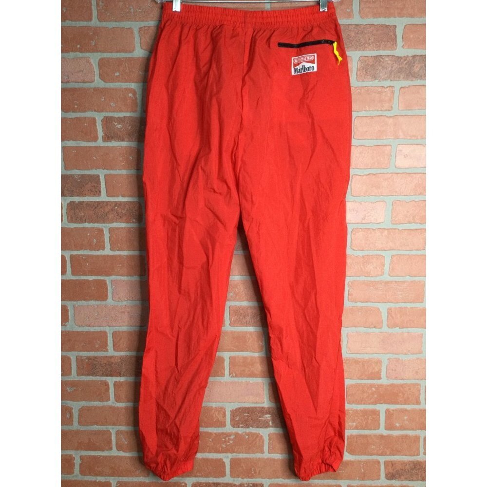 Vintage Marlboro Adventure Team Joggers Track Pants Nylon Red Size L Retro